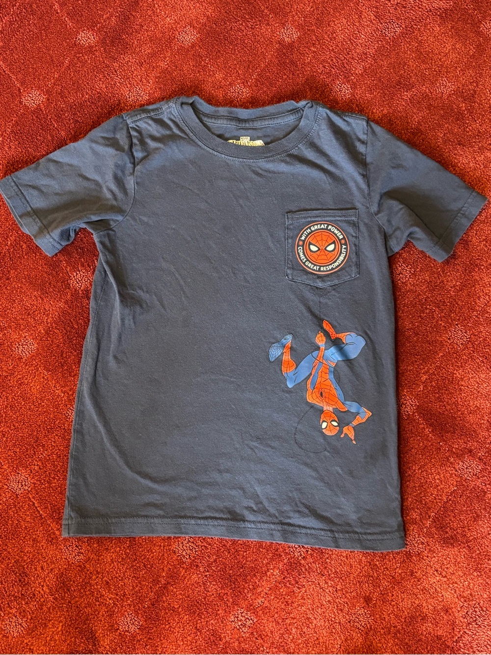 Spiderman Navy Blue Tee with Red & Blue Graphic